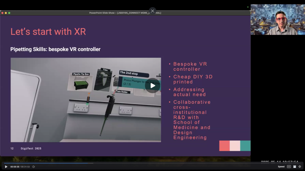 Image of the virtual reality environment were someone is trying to use a virtual pipette