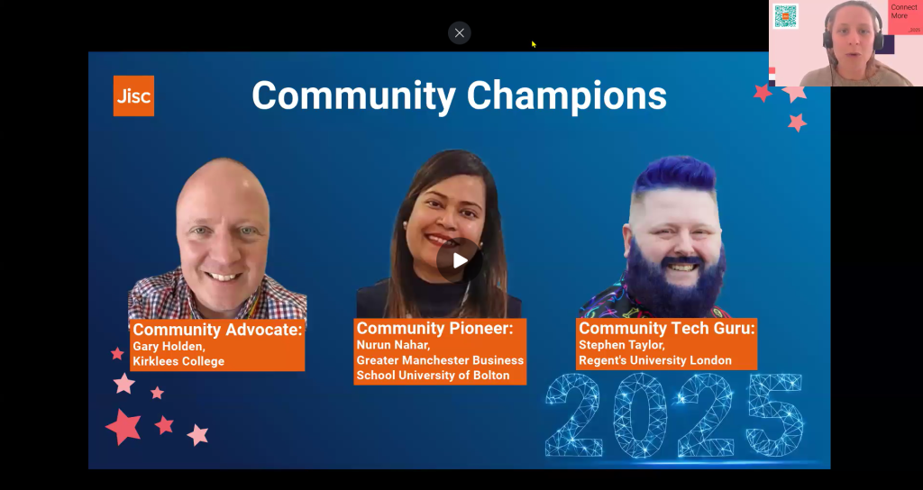 Screenshot of our champions panel talk