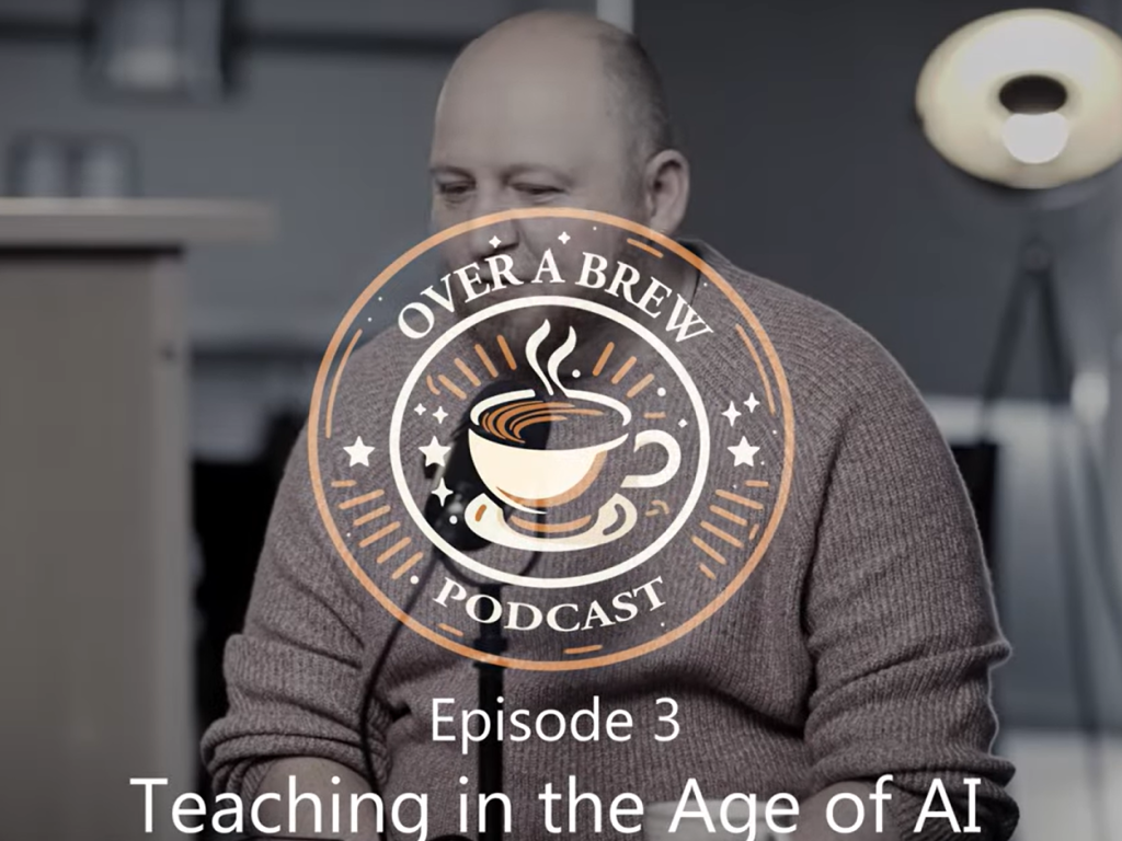 Over A Brew screen shot from teaching in the age of AI YouTube podcast