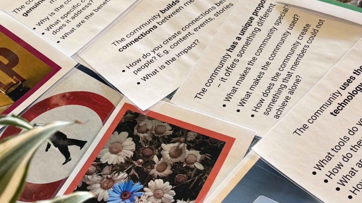 Selection of question cards based on the recipe for success activity at the Powered by People event hosted by Jisc and UCLAN